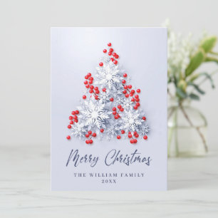 Cartes Pour Fêtes Annuelles Élégant Snowflakes Noël Arbre Salutation