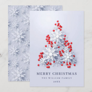 Cartes Pour Fêtes Annuelles Élégant Snowflakes Noël Arbre Salutation