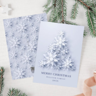 Cartes Pour Fêtes Annuelles Élégant Snowflakes Noël Arbre Salutation