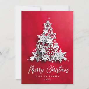Cartes Pour Fêtes Annuelles Élégant Snowflakes Noël Arbre Salutation