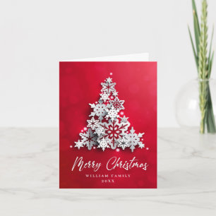 Cartes Pour Fêtes Annuelles Élégant Snowflakes Noël Arbre Salutation