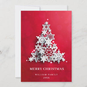 Cartes Pour Fêtes Annuelles Élégant Snowflakes Noël Arbre Salutation