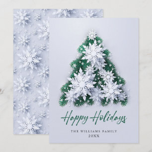 Cartes Pour Fêtes Annuelles Élégant Snowflakes Noël Arbre Salutation