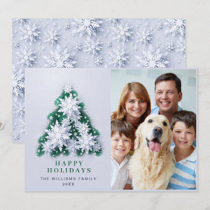 Cartes Pour Fêtes Annuelles Élégant Snowflakes Noël Salutation PHOTO
