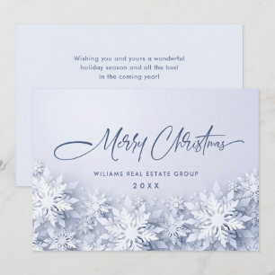 Cartes Pour Fêtes Annuelles Élégant Snowflakes Salutation de Noël d'entreprise