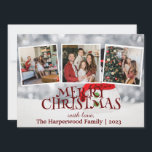 Cartes Pour Fêtes Annuelles Elégant Snowman Joy Christmas Family Photo Collage<br><div class="desc">Elégant Snowman Joy Christmas Family Photo Collage</div>