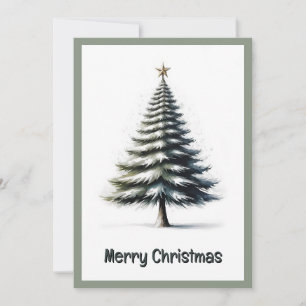 Cartes Pour Fêtes Annuelles Elégant stylé rustique Aquarelle Arbre de Noël