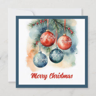 Cartes Pour Fêtes Annuelles Elégant stylé rustique Aquarelle Arbre de Noël