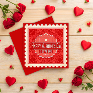 Cartes Pour Fêtes Annuelles Elégant style Timbre Vintage Saint Valentin