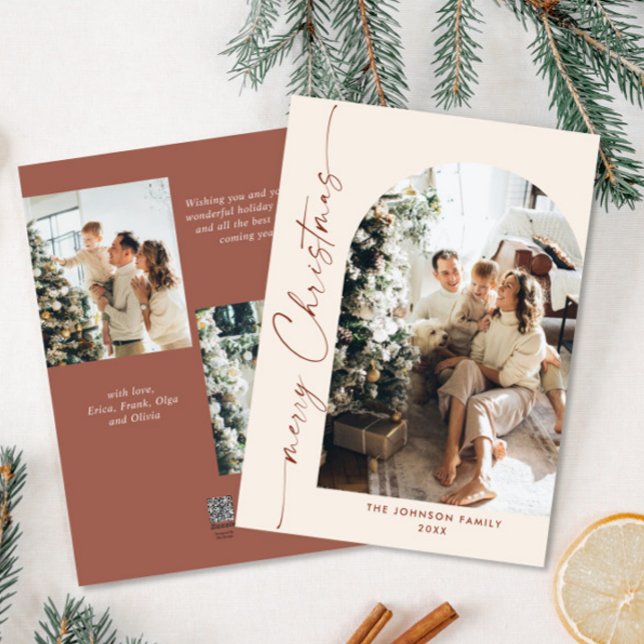 Cartes Pour Fêtes Annuelles Élégant Stylisant 3 PHOTO Noël Salutation (Créateur téléchargé)