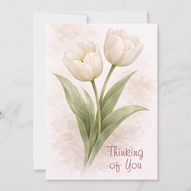 Cartes Pour Fêtes Annuelles Elegant Tulips Thinking Of You Card (Devant)
