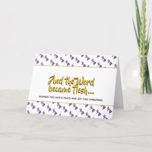 Cartes Pour Fêtes Annuelles Élégant UK BRITISH Word Devient Flesh CHRISTMAS