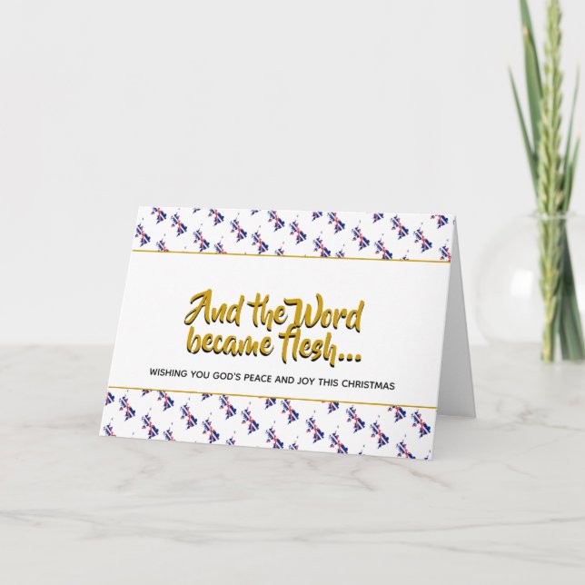 Cartes Pour Fêtes Annuelles Élégant UK BRITISH Word Devient Flesh CHRISTMAS (Devant)