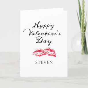Cartes Pour Fêtes Annuelles Élégant Valentines Rouge Baisers Amour Personnalis