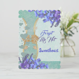 Cartes Pour Fêtes Annuelles Élégant Vase Floral Bleu Oubliez-moi pas Valentine