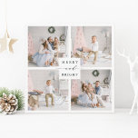 Cartes Pour Fêtes Annuelles Élégant Vert Joyeux & Lumineux 4 Photos<br><div class="desc">Carte carrée de photo de vacances simple et élégante avec texte personnalisé au verso. Pour une personnalisation plus avancée de ce design,  veuillez cliquer sur le lien de personnalisation avancée pour changer la police,  la taille,  la couleur,  etc.</div>