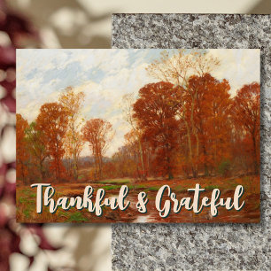 Cartes Pour Fêtes Annuelles Élégant Vintage Grateful et Thankful Automne