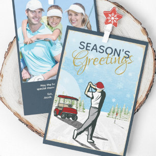Cartes Pour Fêtes Annuelles Élégant Vintage Inspiré Golf Photo Noël