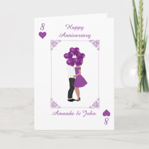 Cartes Pour Fêtes Annuelles Elégant violet heureux anniversaire Personnaliser 