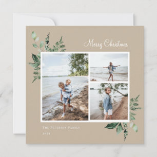 Cartes Pour Fêtes Annuelles Elegant Watercolor Botanical Greenery Photo