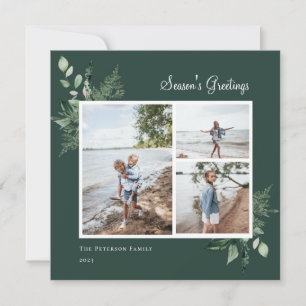 Cartes Pour Fêtes Annuelles Elegant Watercolor Botanical Greenery Photo