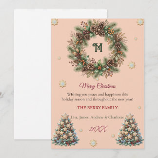 Cartes Pour Fêtes Annuelles Elegant Watercolor Christmas Family Card