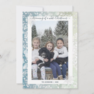 Cartes Pour Fêtes Annuelles Elegant White Christmas Snowflake Crystal Bokeh
