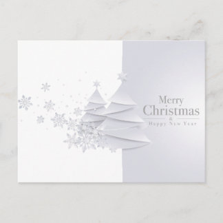 Cartes Pour Fêtes Annuelles Elegant White Christmas Tree Holiday Postcard