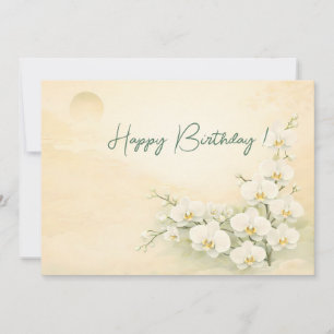 Cartes Pour Fêtes Annuelles Elegant Yellow Orchid Birthday Card