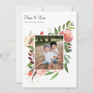 Cartes Pour Fêtes Annuelles Elégante aquarelle Botanique Florale Photo