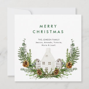 Cartes Pour Fêtes Annuelles Elégante aquarelle Composition de Noël Salutation