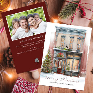 Cartes Pour Fêtes Annuelles Elégante aquarelle festive Photo Joyeux Noël