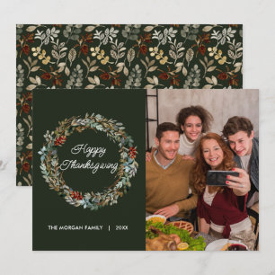 Cartes Pour Fêtes Annuelles Elégante aquarelle Feuille Thanksgiving Photo