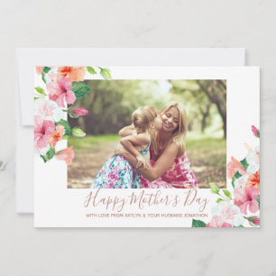 Cartes Pour Fêtes Annuelles Elégante aquarelle Floral Bonne fête des mères pho