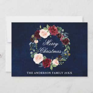 Cartes Pour Fêtes Annuelles Elégante aquarelle Floral Joyeux Noël