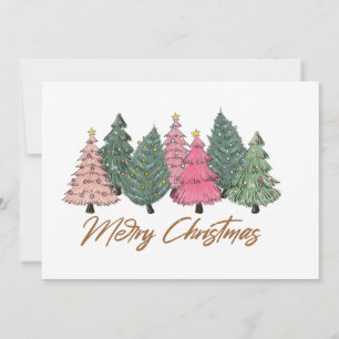 Cartes Pour Fêtes Annuelles Elégante aquarelle Noël Arbres Joyeux Noël
