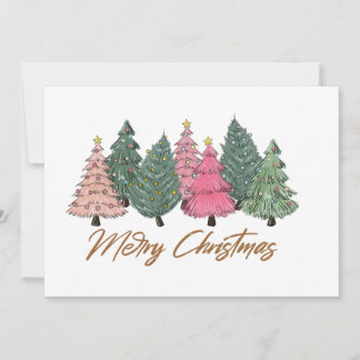 Cartes Pour Fêtes Annuelles Elégante aquarelle Noël Arbres Joyeux Noël