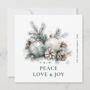 Cartes Pour Fêtes Annuelles Elégante aquarelle Noël Ornament Salutation