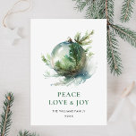 Cartes Pour Fêtes Annuelles Elégante aquarelle Noël Ornament Salutation<br><div class="desc">Elégant Aquarelle Noël Ornament Greeting Holiday Card.</div>