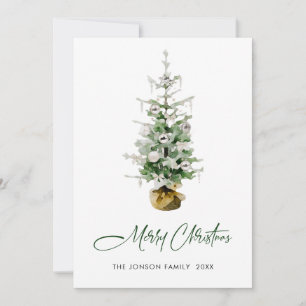 Cartes Pour Fêtes Annuelles Elégante aquarelle Noël Pine Tree Salutation