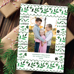 Cartes Pour Fêtes Annuelles Elégante aquarelle populaire verte photo de Noël