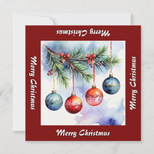 Cartes Pour Fêtes Annuelles Elégante aquarelle rustique Joyeux sapin de Noël
