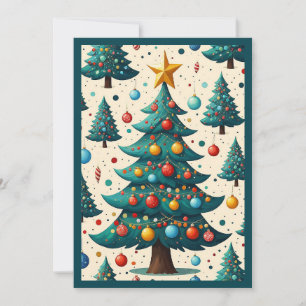 Cartes Pour Fêtes Annuelles Elégante aquarelle rustique Joyeux sapin de Noël