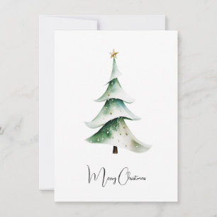Cartes Pour Fêtes Annuelles Elégante aquarelle rustique sapin de Noël