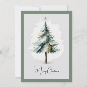 Cartes Pour Fêtes Annuelles Elégante aquarelle rustique sapin de Noël