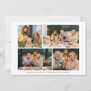 Cartes Pour Fêtes Annuelles élégante Bénédiction Moderne Pâques famille Quatre