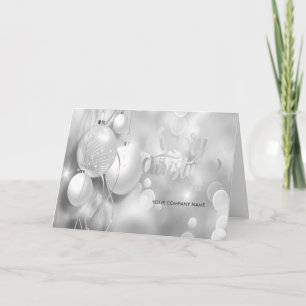 Cartes Pour Fêtes Annuelles Élégante boules de Noël en argent, Salutation d'en