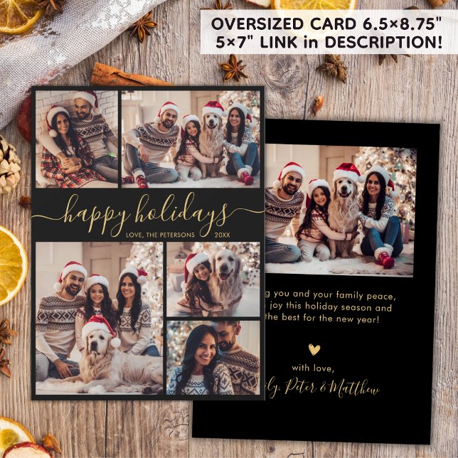 Cartes Pour Fêtes Annuelles Élégante calligraphie Collage Noël Joyeux (Créateur téléchargé)