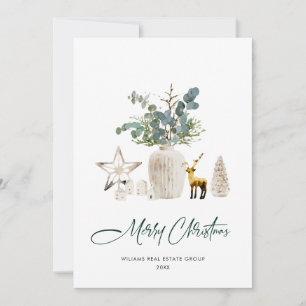 Cartes Pour Fêtes Annuelles Élégante composition de Noël Accueil d'entreprise