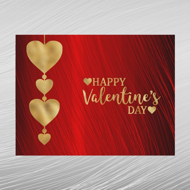 Cartes Pour Fêtes Annuelles Élégante corde coeur or Rouge Valentine (Créateur téléchargé)